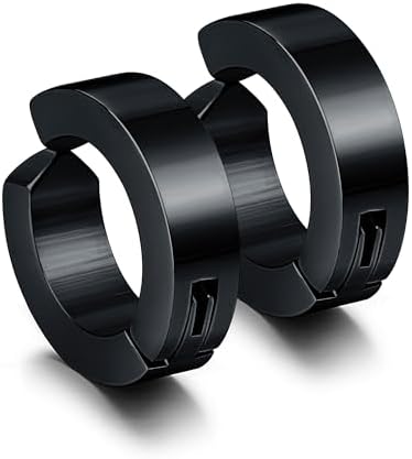 Black Mens Clip On Earrings