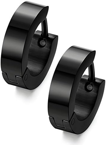 Small Black Hoop Earrings for Men Women Hypoallergenic...